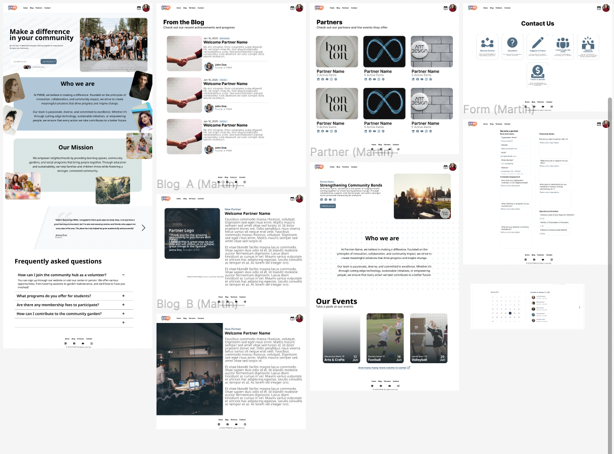 Figma prototype screens